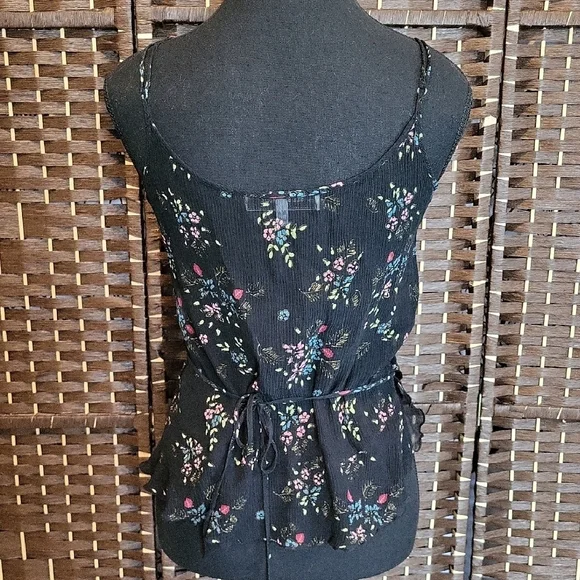 See By Chloe Black Camisole with Floral Accents - Picture 3 of 4